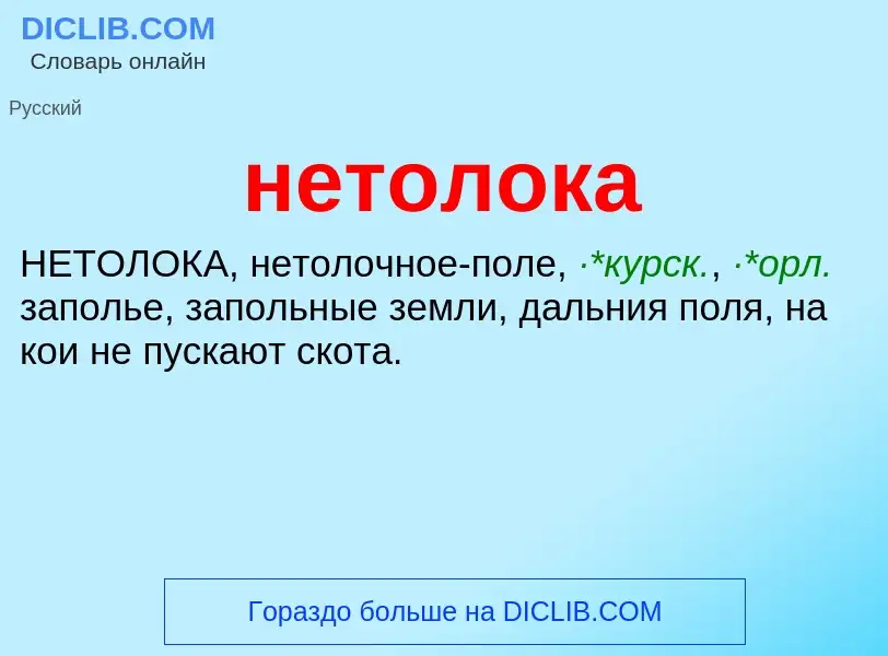 Что такое нетолока - определение