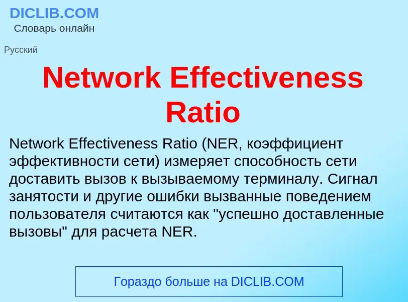 Что такое Network Effectiveness Ratio - определение