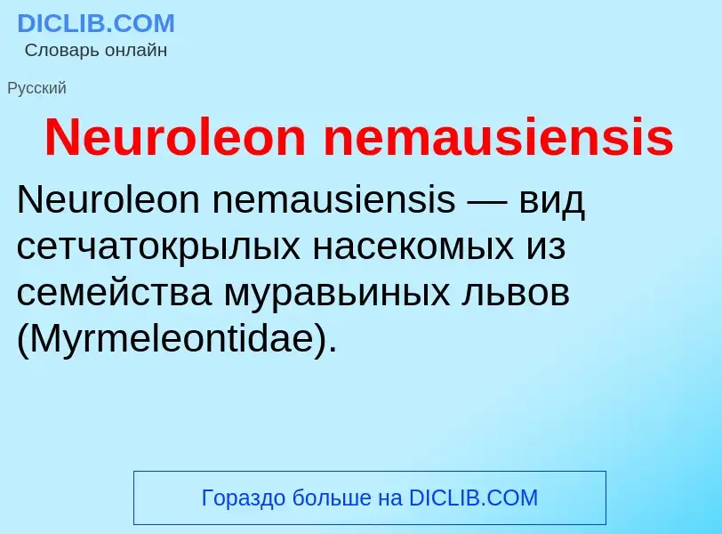 Что такое Neuroleon nemausiensis - определение