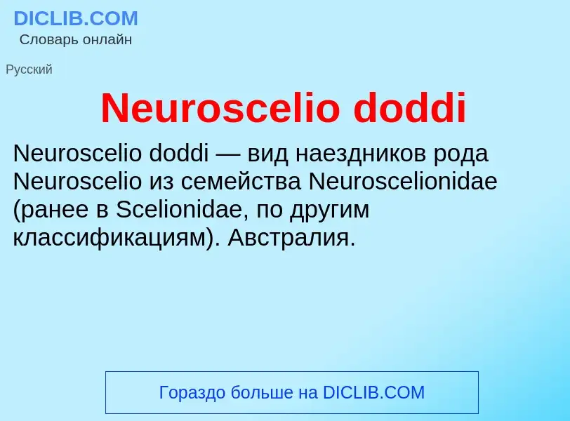 Что такое Neuroscelio doddi - определение