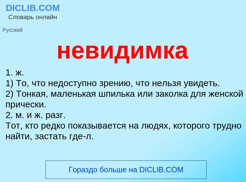 Wat is невидимка - definition