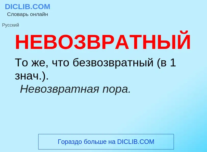 What is НЕВОЗВРАТНЫЙ - definition