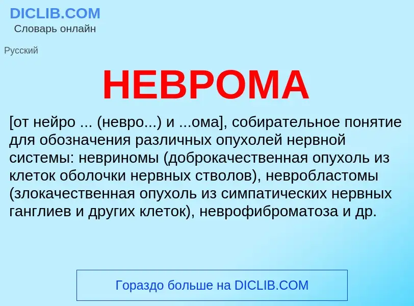 O que é НЕВРОМА - definição, significado, conceito