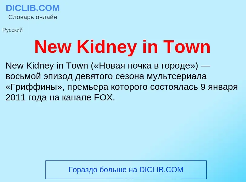 Что такое New Kidney in Town - определение