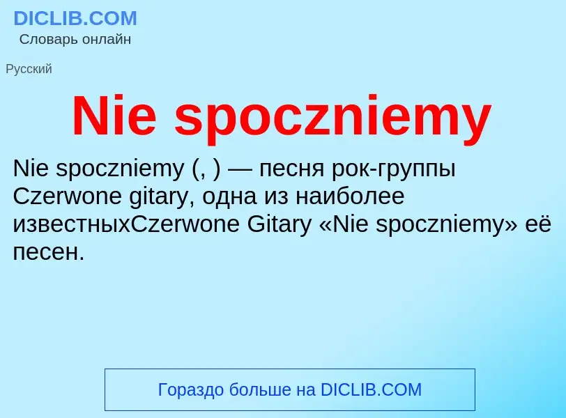 Что такое Nie spoczniemy - определение