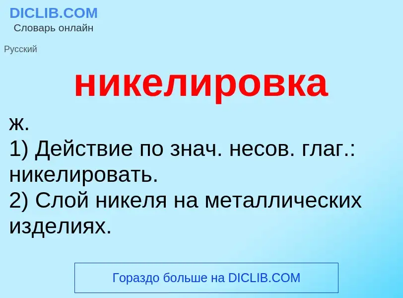 What is никелировка - definition