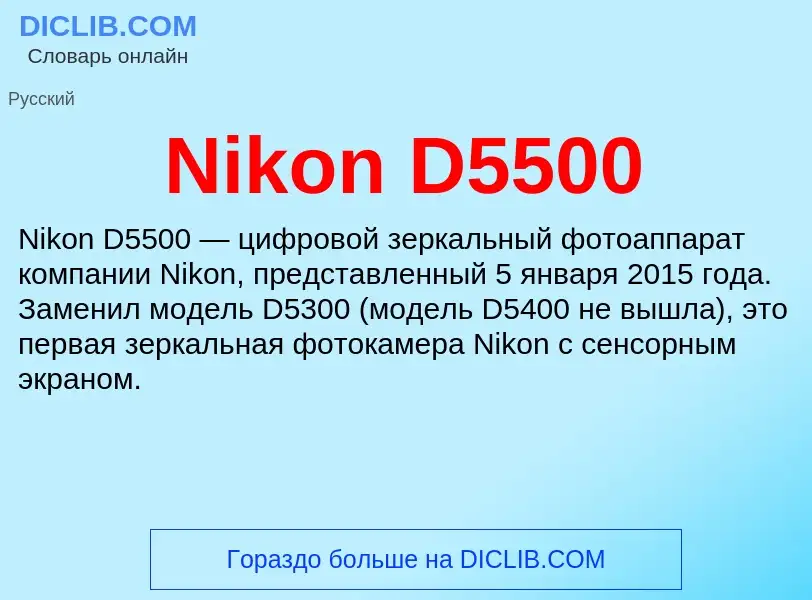 What is Nikon D5500 - meaning and definition