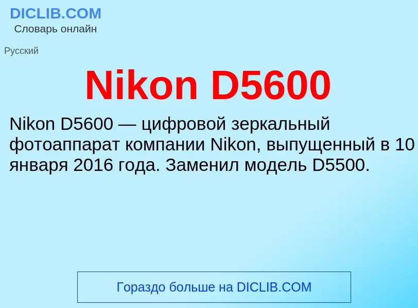 What is Nikon D5600 - meaning and definition