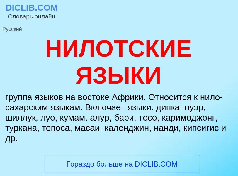 What is НИЛОТСКИЕ ЯЗЫКИ - meaning and definition