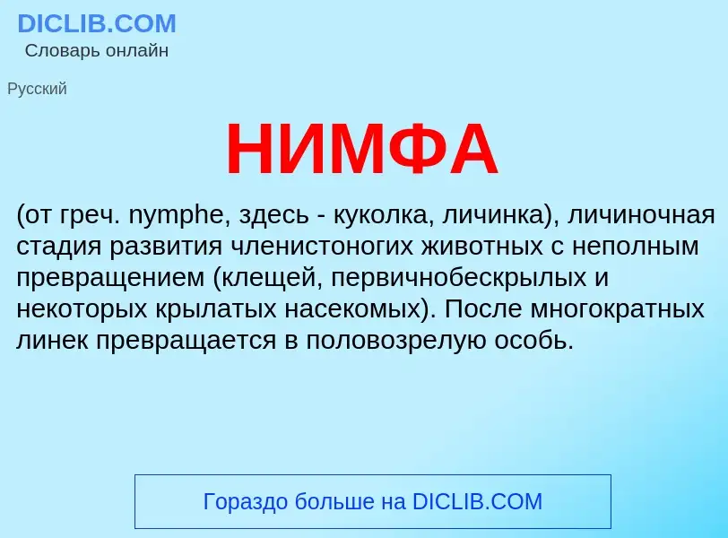 What is НИМФА - meaning and definition