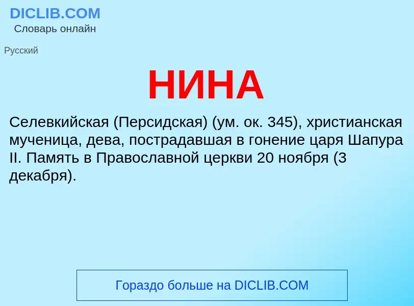 What is НИНА - definition