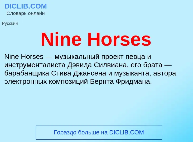 Was ist Nine Horses - Definition