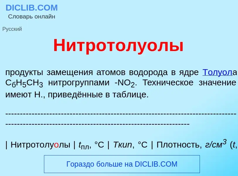 Что такое Нитротолу<font color="red">о</font>лы - определение