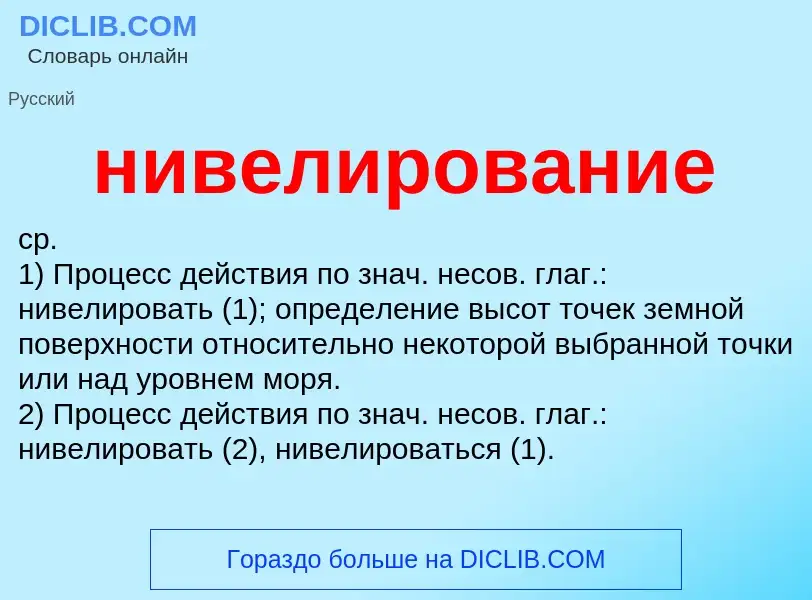 O que é нивелирование - definição, significado, conceito