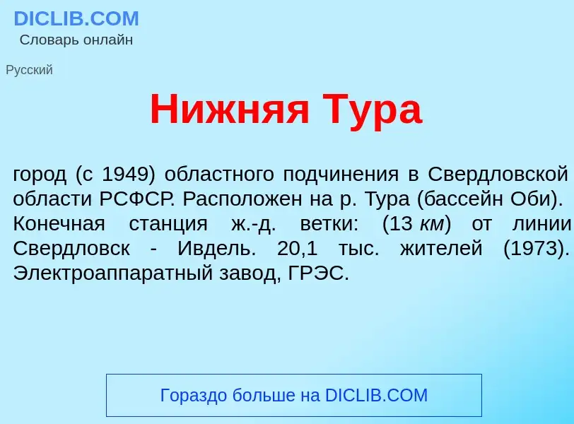 Что такое Н<font color="red">и</font>жняя Тур<font color="red">а</font> - определение