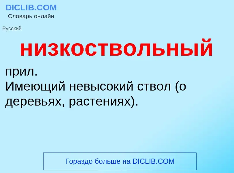 O que é низкоствольный - definição, significado, conceito