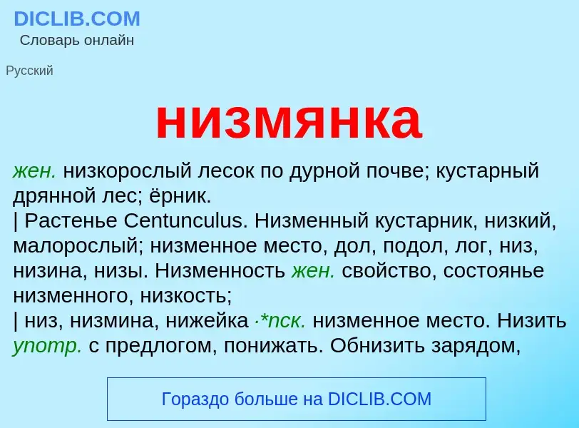 Что такое низмянка - определение