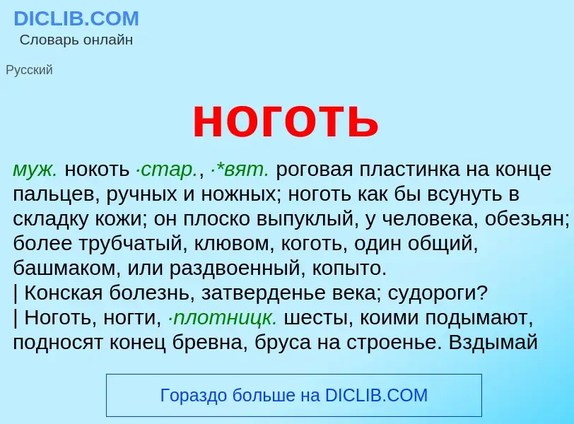 What is ноготь - definition