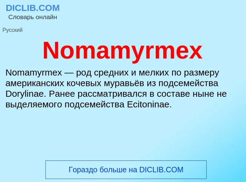 Τι είναι Nomamyrmex - ορισμός