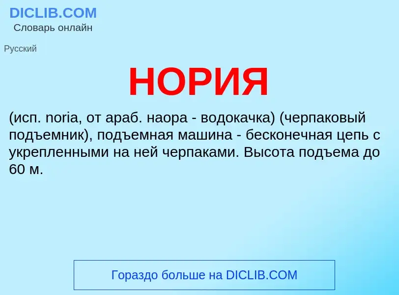 O que é НОРИЯ - definição, significado, conceito