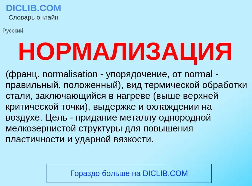 What is НОРМАЛИЗАЦИЯ - definition