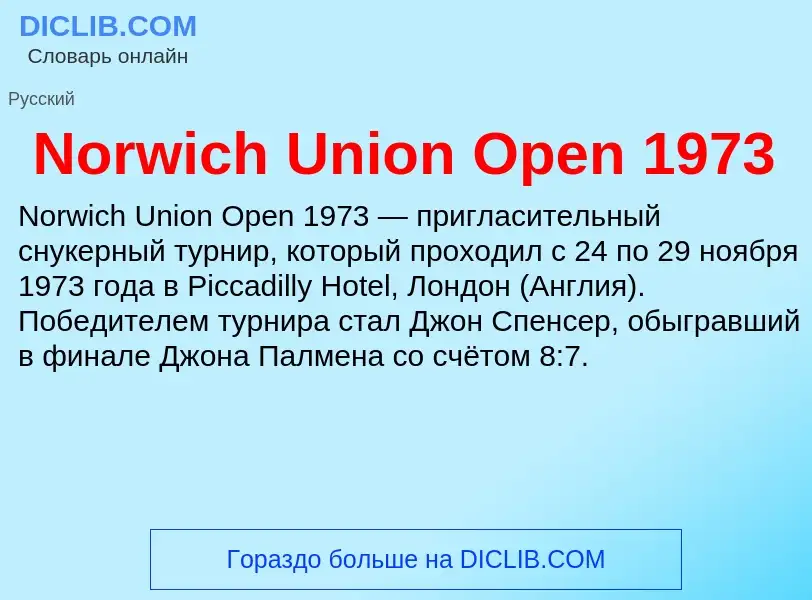 Che cos'è Norwich Union Open 1973 - definizione