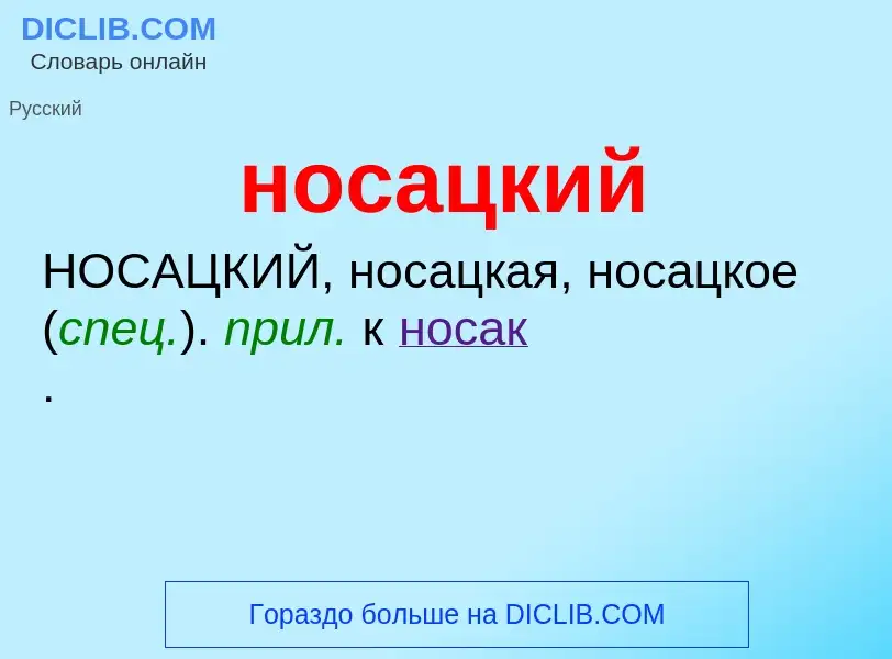 ¿Qué es носацкий? - significado y definición