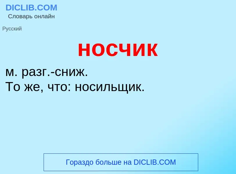 ¿Qué es носчик? - significado y definición