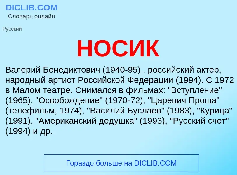 ¿Qué es НОСИК? - significado y definición