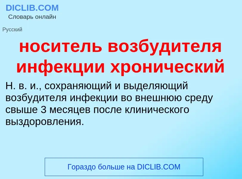 ¿Qué es носитель возбудителя инфекции хронический? - significado y definición