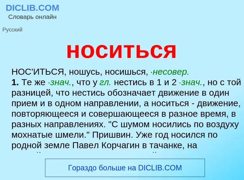 Что такое носиться - определение