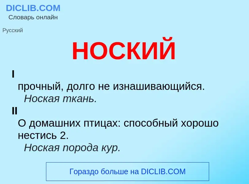 O que é НОСКИЙ - definição, significado, conceito