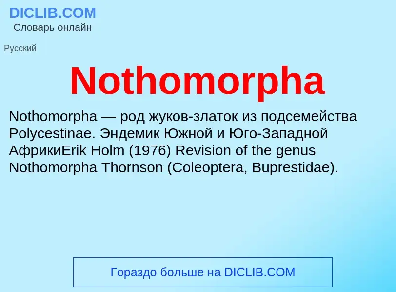 Τι είναι Nothomorpha - ορισμός