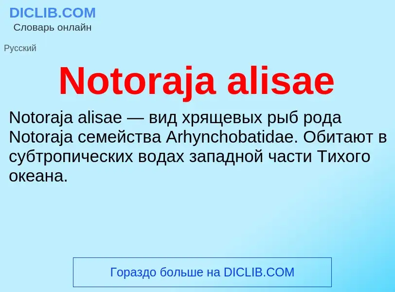 Τι είναι Notoraja alisae - ορισμός