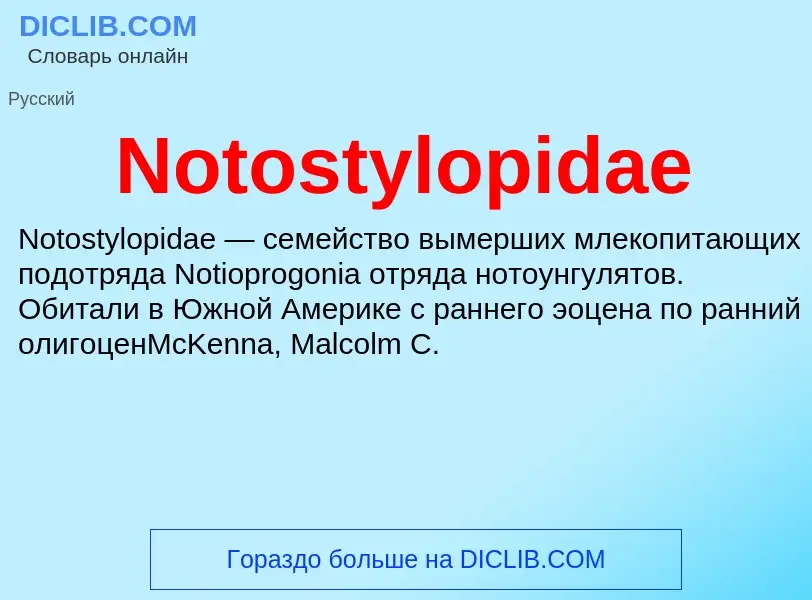 Τι είναι Notostylopidae - ορισμός