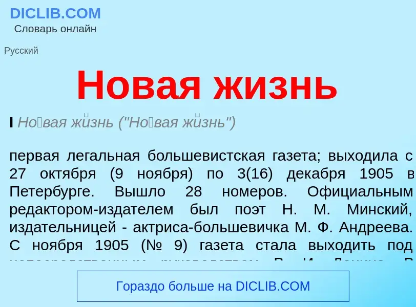 What is Новая жизнь - definition