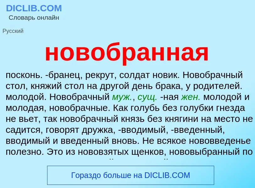 Что такое новобранная - определение