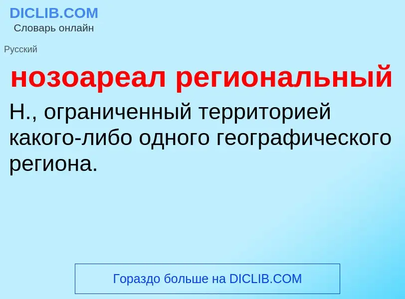 Что такое нозоареал региональный - определение