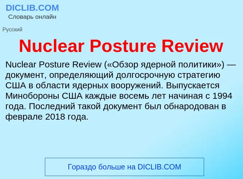 Was ist Nuclear Posture Review - Definition