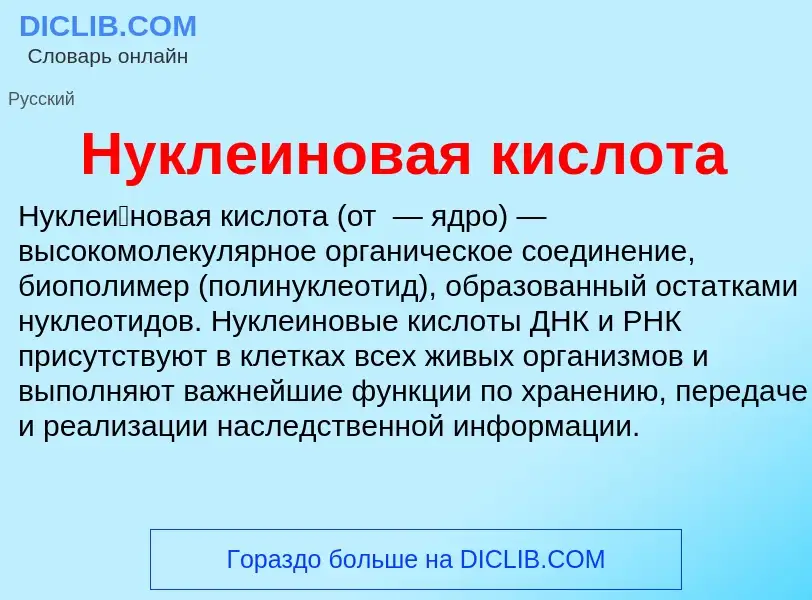 What is Нуклеиновая кислота - meaning and definition