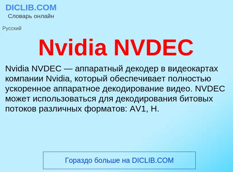 Τι είναι Nvidia NVDEC - ορισμός