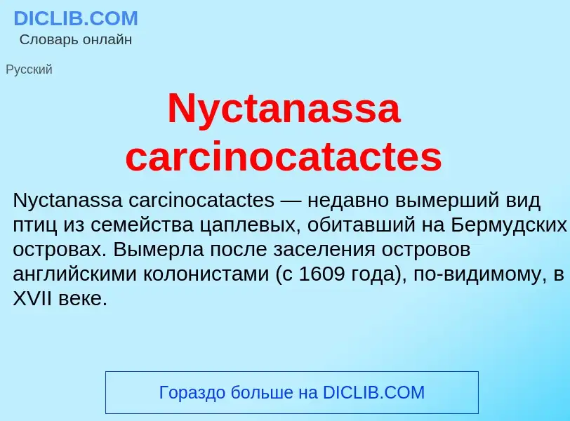 Τι είναι Nyctanassa carcinocatactes - ορισμός