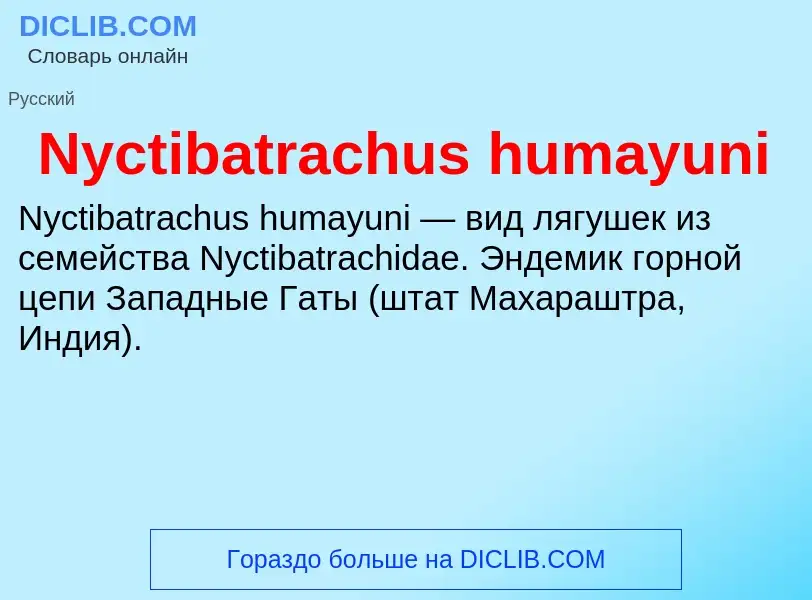 Τι είναι Nyctibatrachus humayuni - ορισμός