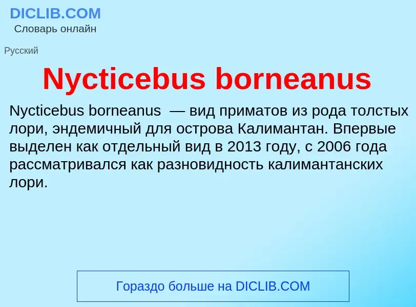 Τι είναι Nycticebus borneanus - ορισμός