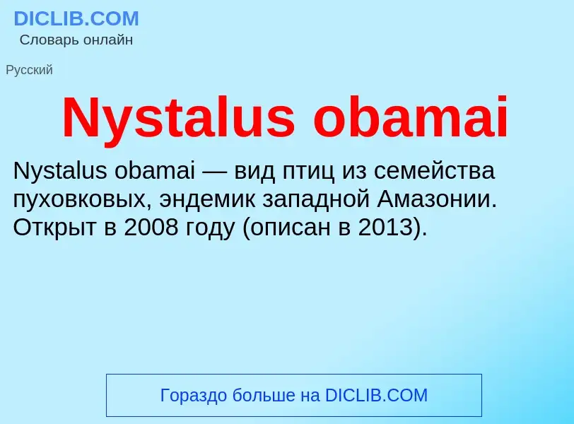 Τι είναι Nystalus obamai - ορισμός