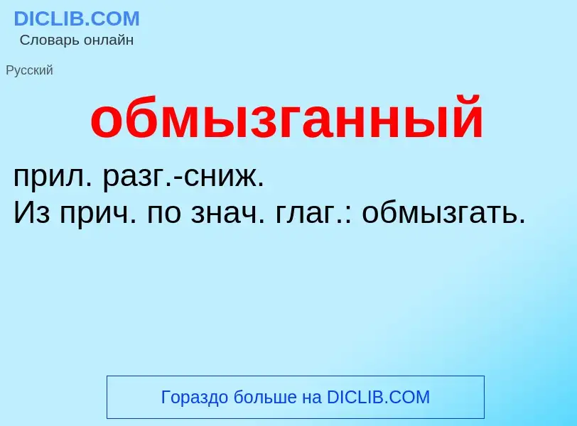 Что такое обмызганный - определение