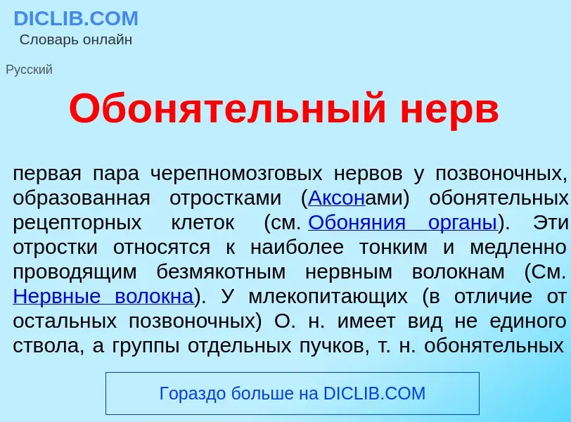 What is Обон<font color="red">я</font>тельный нерв - meaning and definition