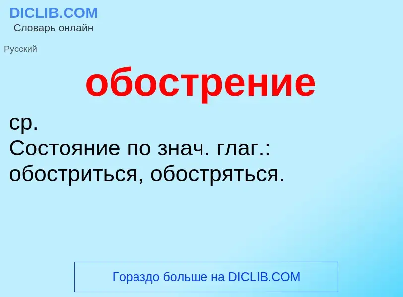 What is обострение - meaning and definition