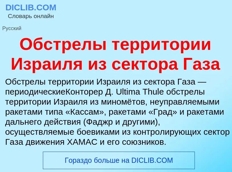 Что такое Обстрелы территории Израиля из сектора Газа - определение