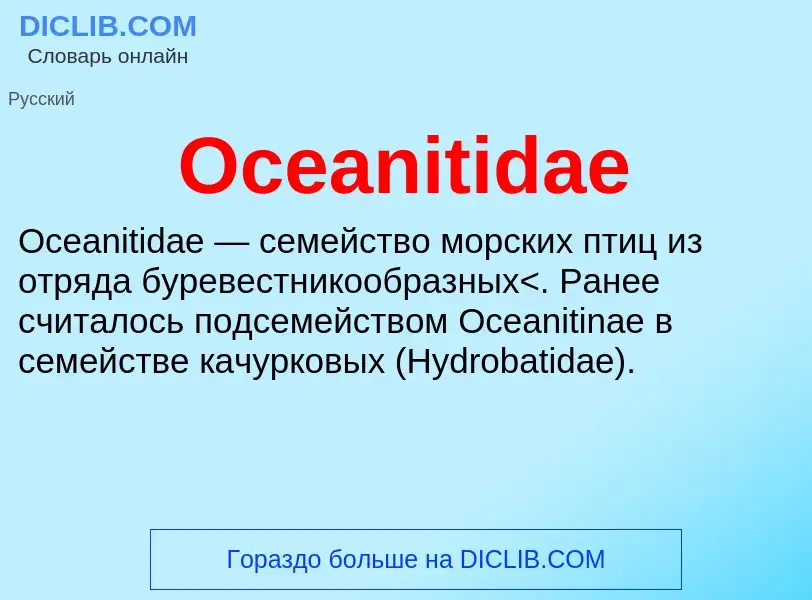 Что такое Oceanitidae - определение